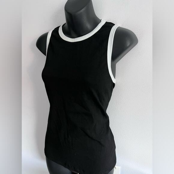 NWT REVOLVE & ANTHROPOLOGIE lovers COMMENSE minimalist black top white TOP S - Picture 8 of 10